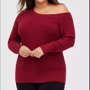 Torrid Pullover Off-Shoulder Sweater red 3x